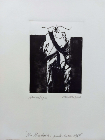 Monotipo Millares10 - 2016 - Plancha 16x12cm - Papel 250gr. Canson Guarro